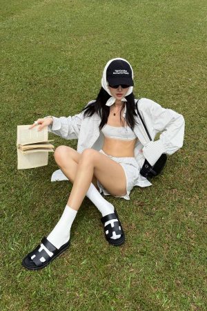 ROVENTE Striped Cotton Three-Piece Lounge Set