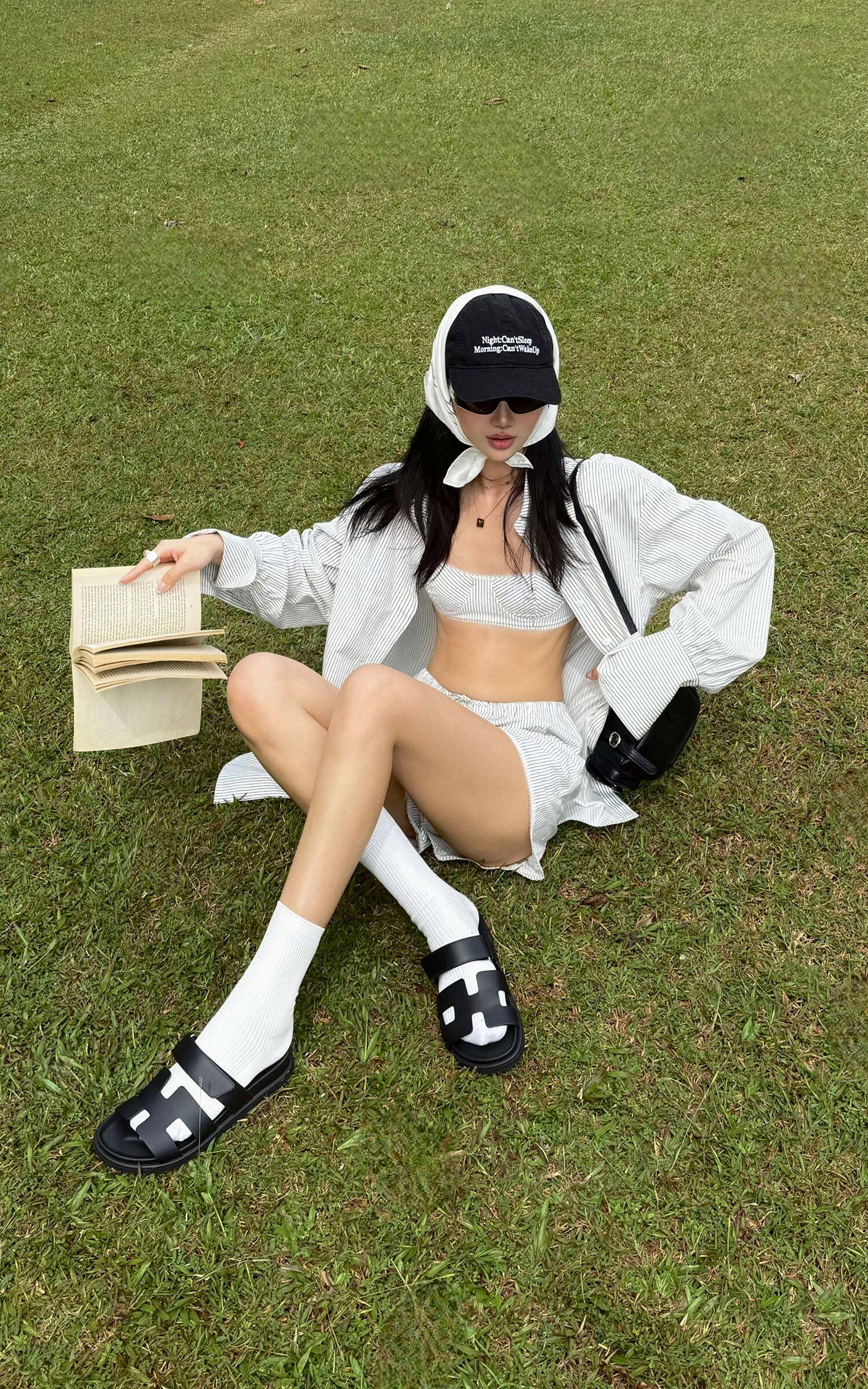 ROVENTE Striped Cotton Three-Piece Lounge Set ROVENTE Striped Cotton Three-Piece Lounge Set