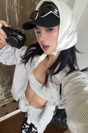 ROVENTE Striped Cotton Three-Piece Lounge Set