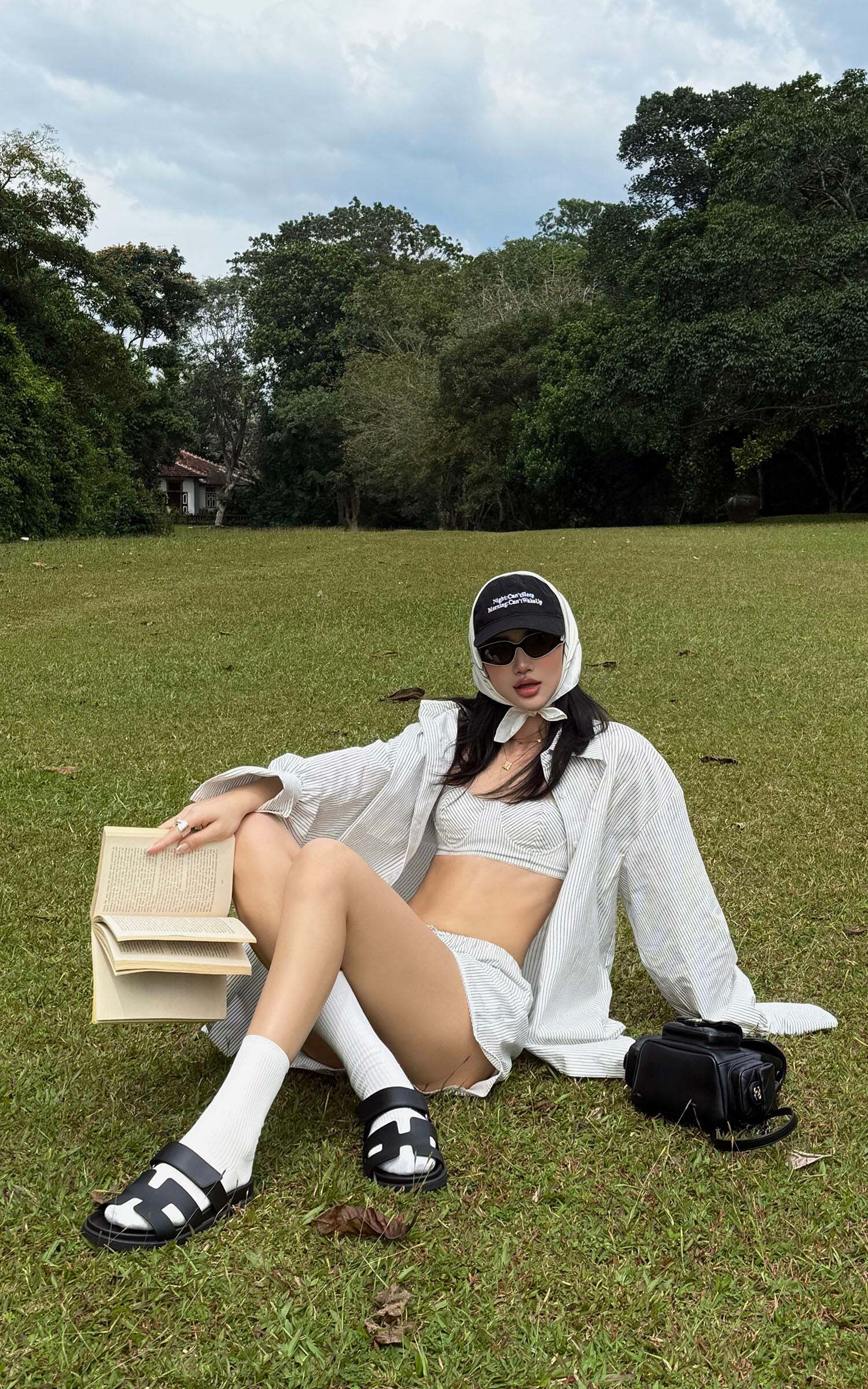 ROVENTE Striped Cotton Three-Piece Lounge Set ROVENTE Striped Cotton Three-Piece Lounge Set