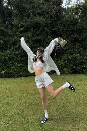 ROVENTE Striped Cotton Three-Piece Lounge Set