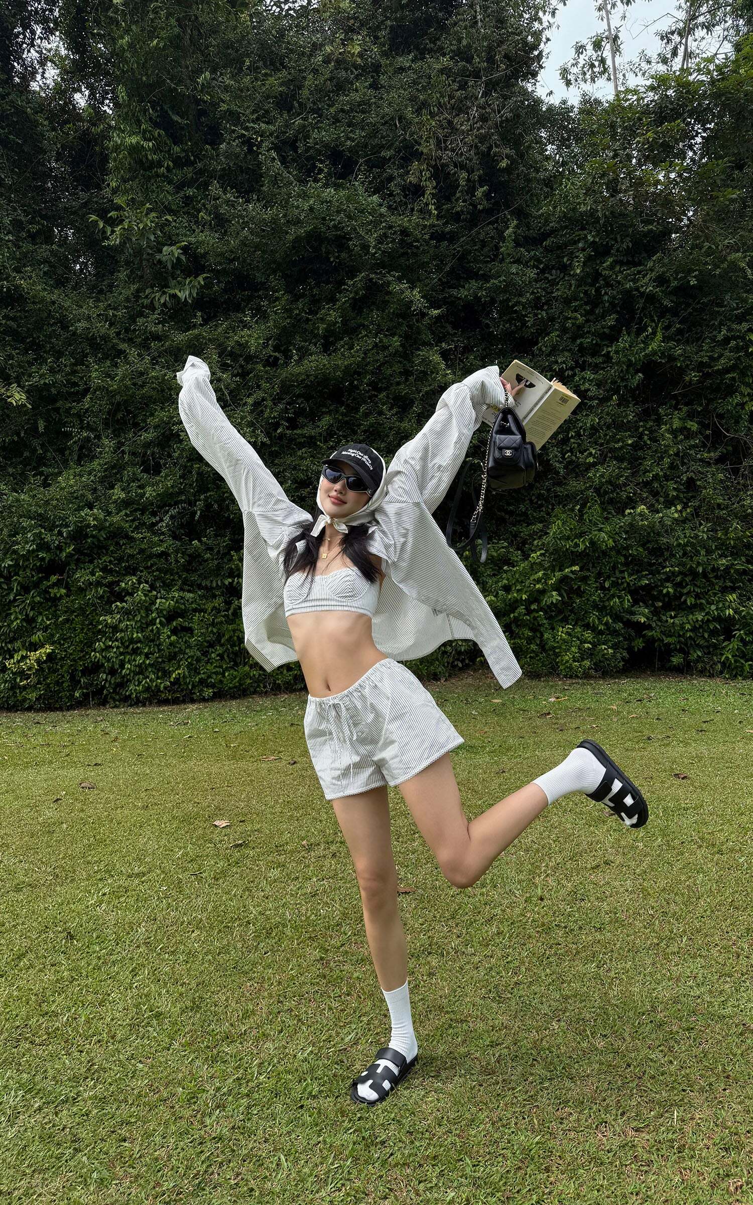 ROVENTE Striped Cotton Three-Piece Lounge Set ROVENTE Striped Cotton Three-Piece Lounge Set