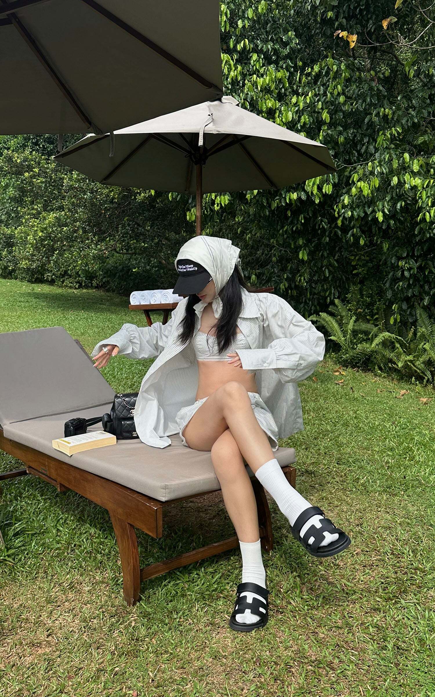 ROVENTE Striped Cotton Three-Piece Lounge Set ROVENTE Striped Cotton Three-Piece Lounge Set