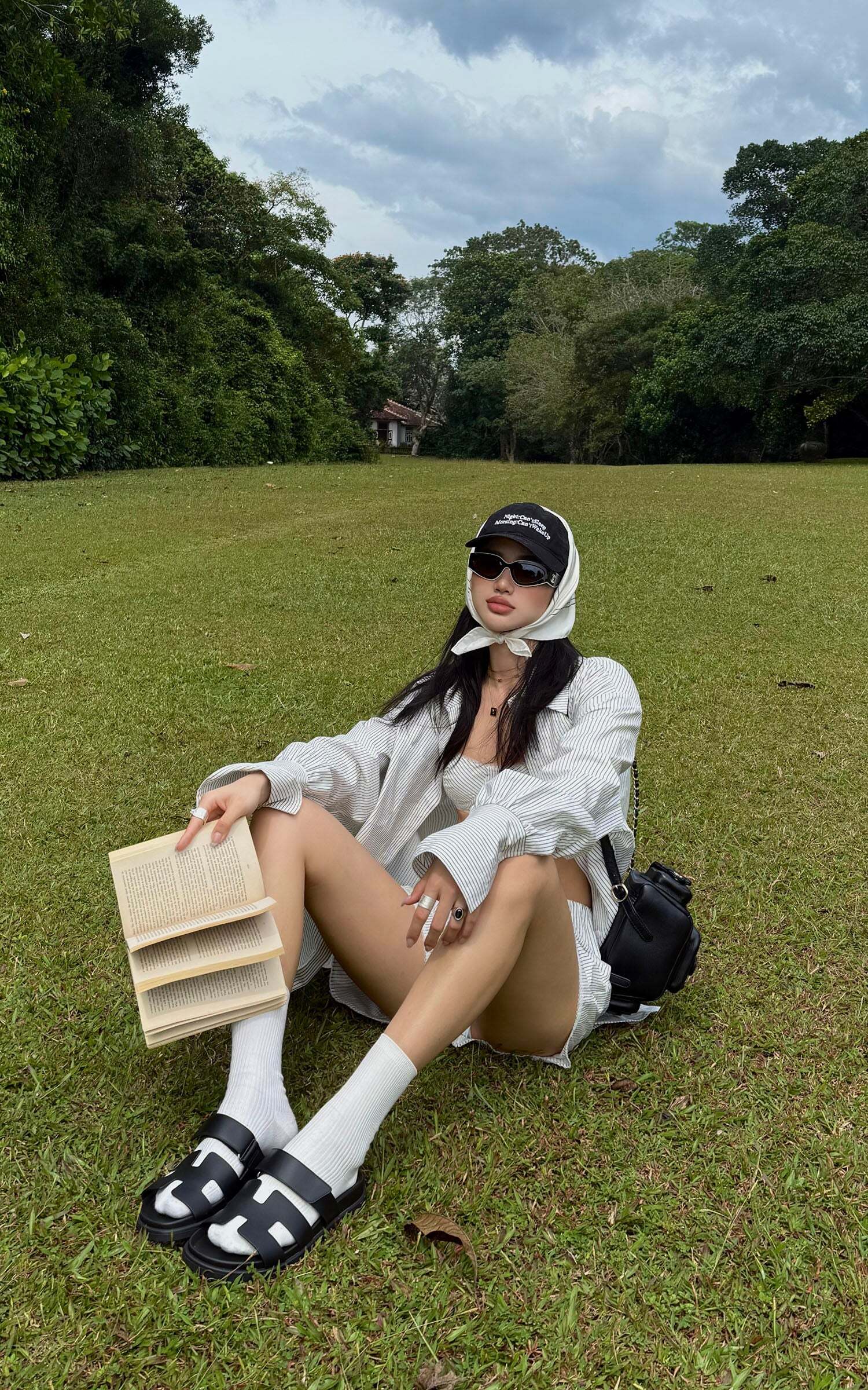 ROVENTE Striped Cotton Three-Piece Lounge Set ROVENTE Striped Cotton Three-Piece Lounge Set