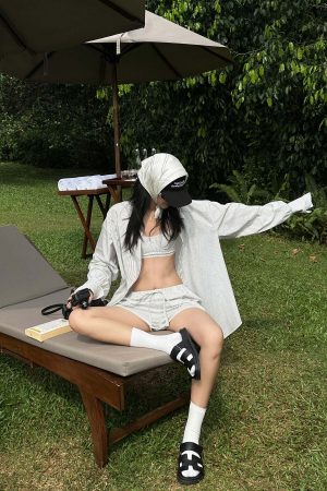 ROVENTE Striped Cotton Three-Piece Lounge Set