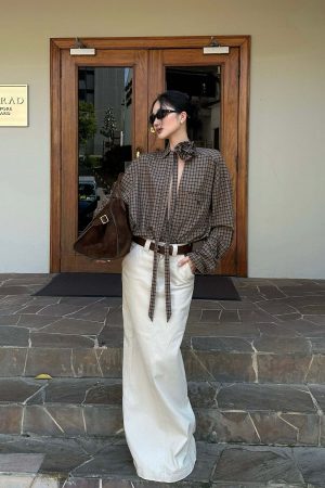 ROVENTE Structured High-Waist Column Maxi Skirt