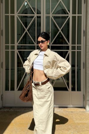 ROVENTE Structured High-Waist Column Maxi Skirt