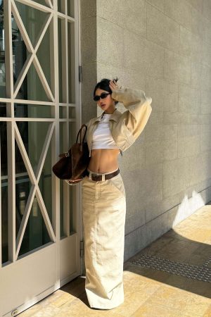 ROVENTE Structured High-Waist Column Maxi Skirt