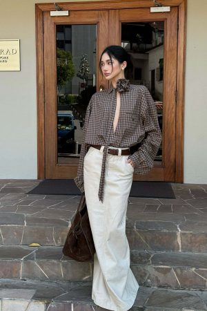 ROVENTE Structured High-Waist Column Maxi Skirt