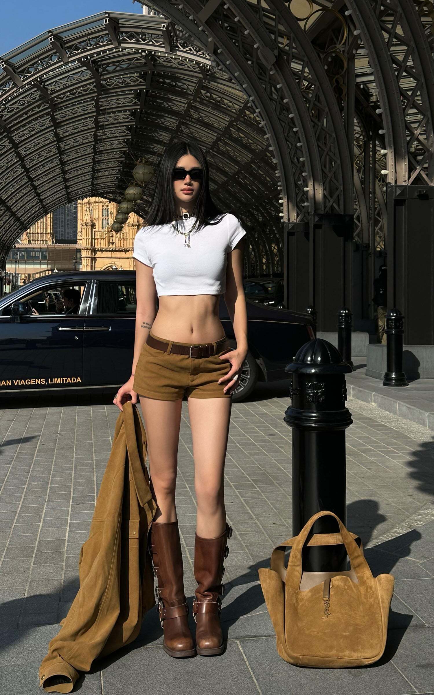 ROVENTE Suede Effect Jacket and Shorts Set ROVENTE Suede Effect Jacket and Shorts Set