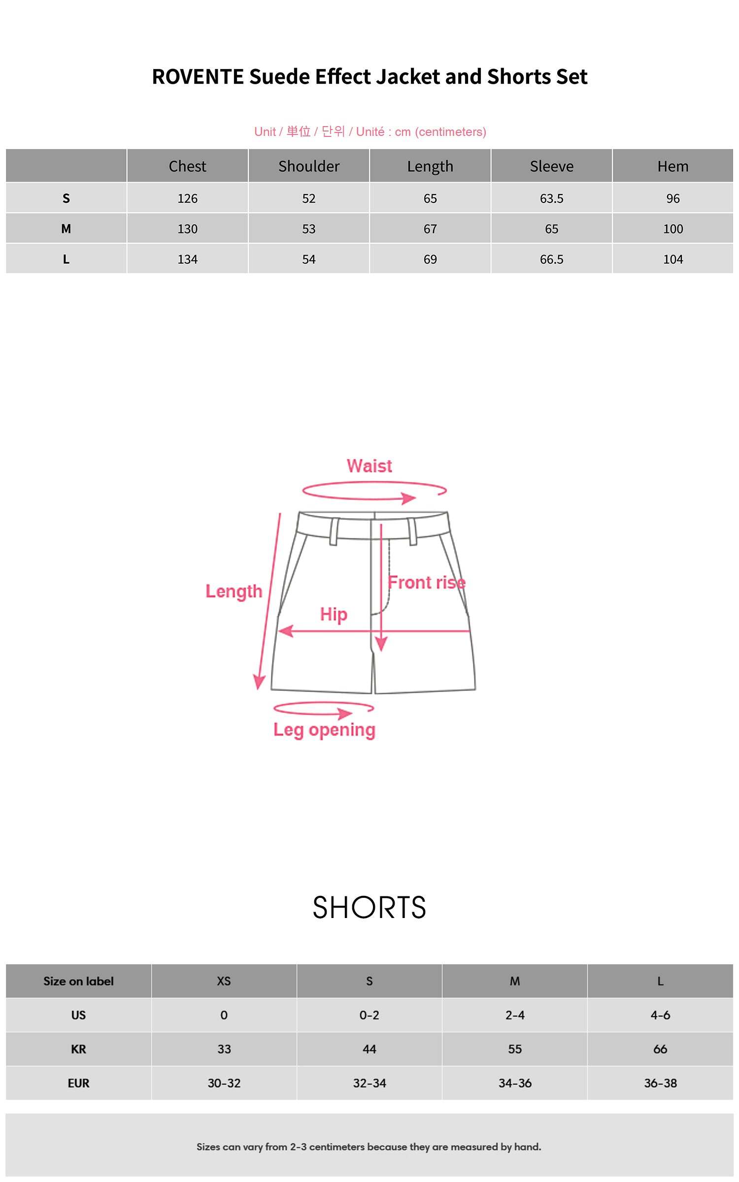 ROVENTE Suede Effect Jacket and Shorts Set ROVENTE Suede Effect Jacket and Shorts Set