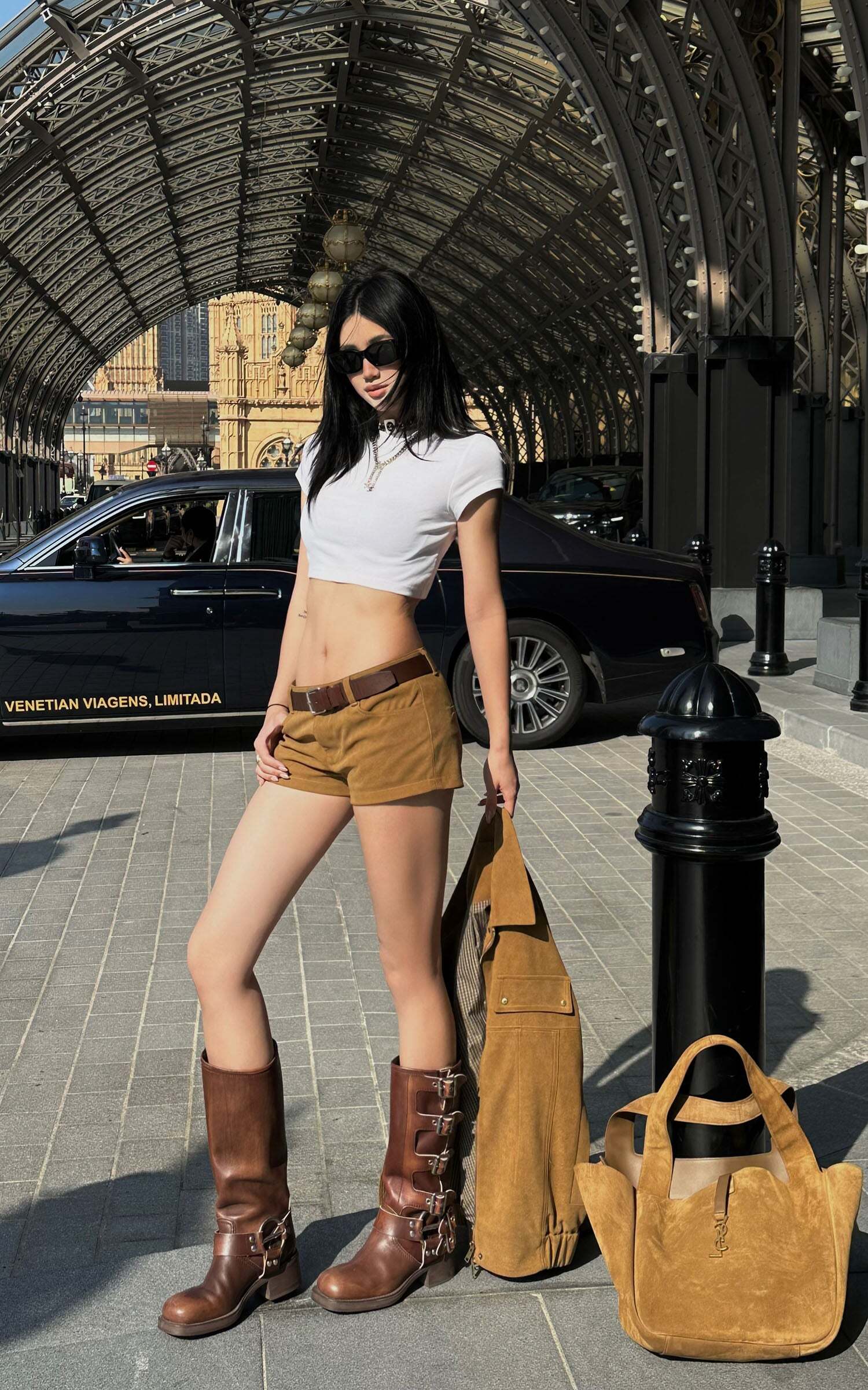 ROVENTE Suede Effect Jacket and Shorts Set ROVENTE Suede Effect Jacket and Shorts Set