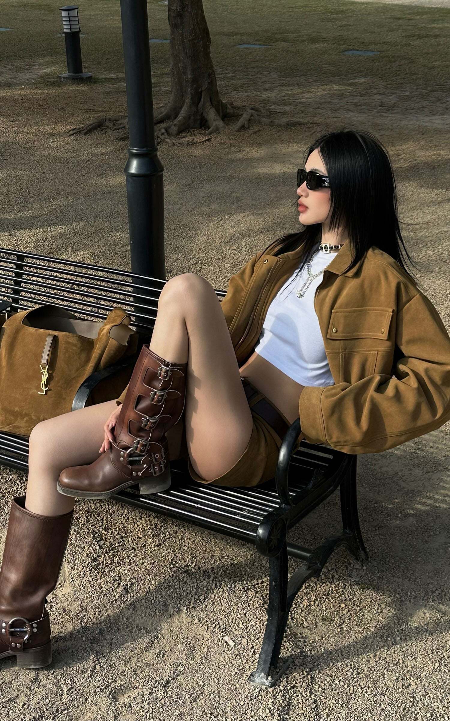 ROVENTE Suede Effect Jacket and Shorts Set ROVENTE Suede Effect Jacket and Shorts Set