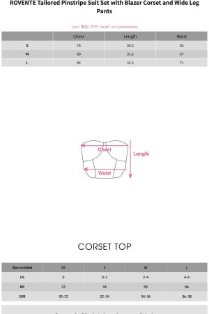 ROVENTE Tailored Pinstripe Suit Set with Blazer Corset and Wide Leg Pants