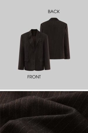 ROVENTE Tailored Pinstripe Suit Set with Blazer Corset and Wide Leg Pants