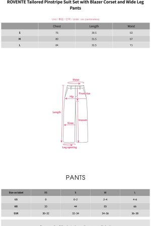 ROVENTE Tailored Pinstripe Suit Set with Blazer Corset and Wide Leg Pants