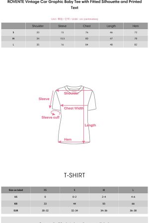 ROVENTE Vintage Car Graphic Baby Tee with Fitted Silhouette and Printed Text