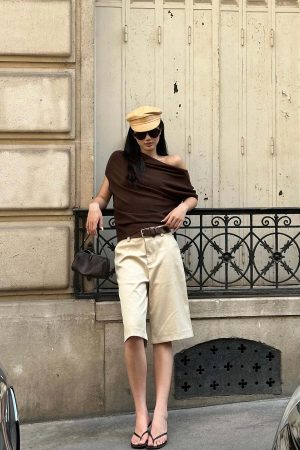 ROVENTE Wide Leg Bermuda Shorts High Waist Minimalist Summer Essential