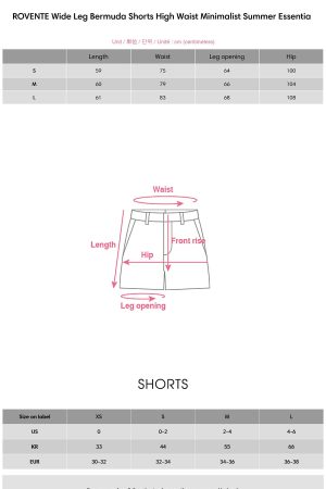 ROVENTE Wide Leg Bermuda Shorts High Waist Minimalist Summer Essential