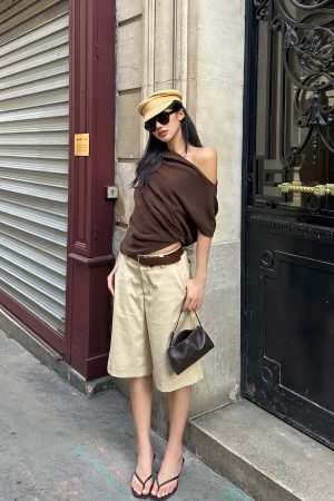 ROVENTE Wide Leg Bermuda Shorts High Waist Minimalist Summer Essential