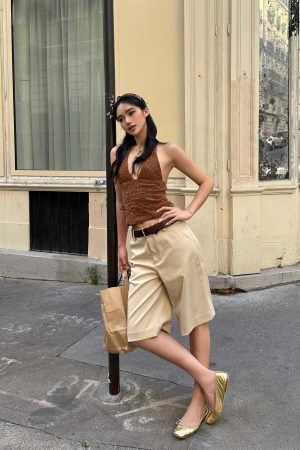 ROVENTE Wide Leg Bermuda Shorts High Waist Minimalist Summer Essential