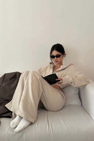 ROVENTE Wide-Leg Drawstring Sweatpants