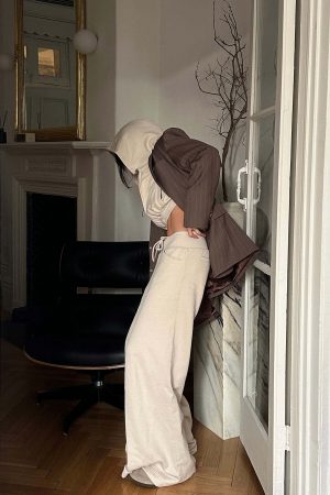 ROVENTE Wide-Leg Drawstring Sweatpants