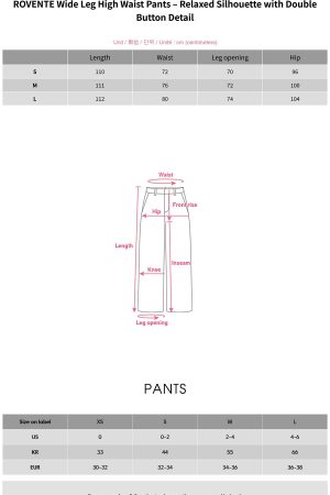 ROVENTE Wide Leg High Waist Pants – Relaxed Silhouette with Double Button Detail