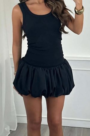 Ruched Bubble Mini Skirt