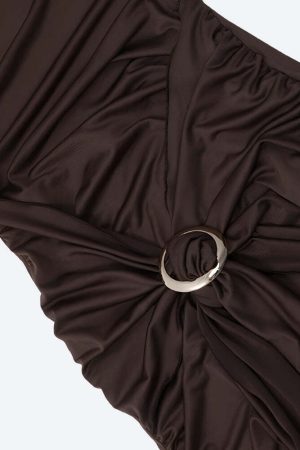 Ruched Halter Neck Mini Dress