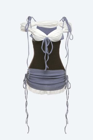 Ruched Knitted Mini Dress