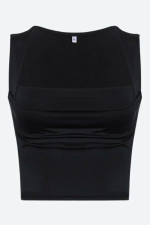 Ruched Square Neck Tank Top