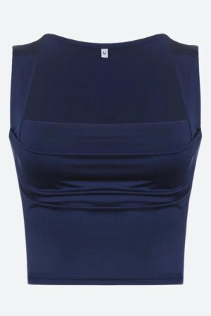 Ruched Square Neck Tank Top