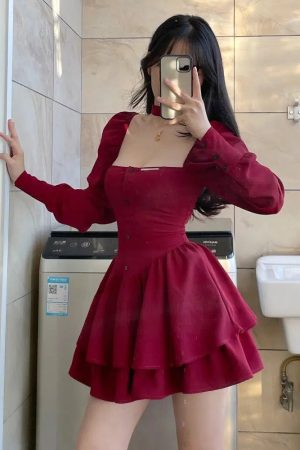 Ruffled Layered Corset Mini Dress