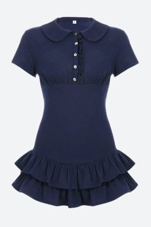 Ruffled Polo Mini Dress