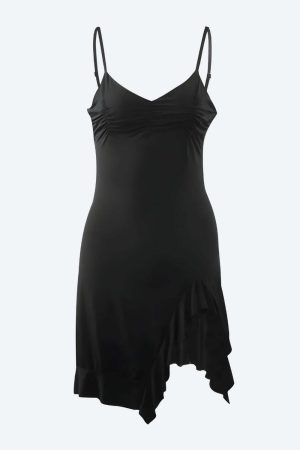 Ruffled Slit Bodycon Mini Dress