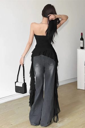 Ruffled Strapless Top