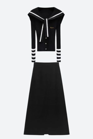 Sailor Top & Maxi Skirt Two Piece Set