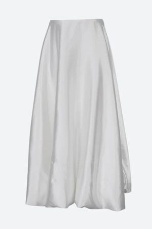 Satin Bubble Midi Skirt