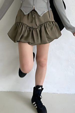 Satin Bubble Mini Skirt