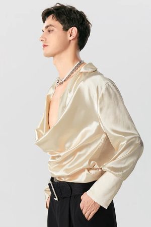 Satin Cowl Neck Shirt