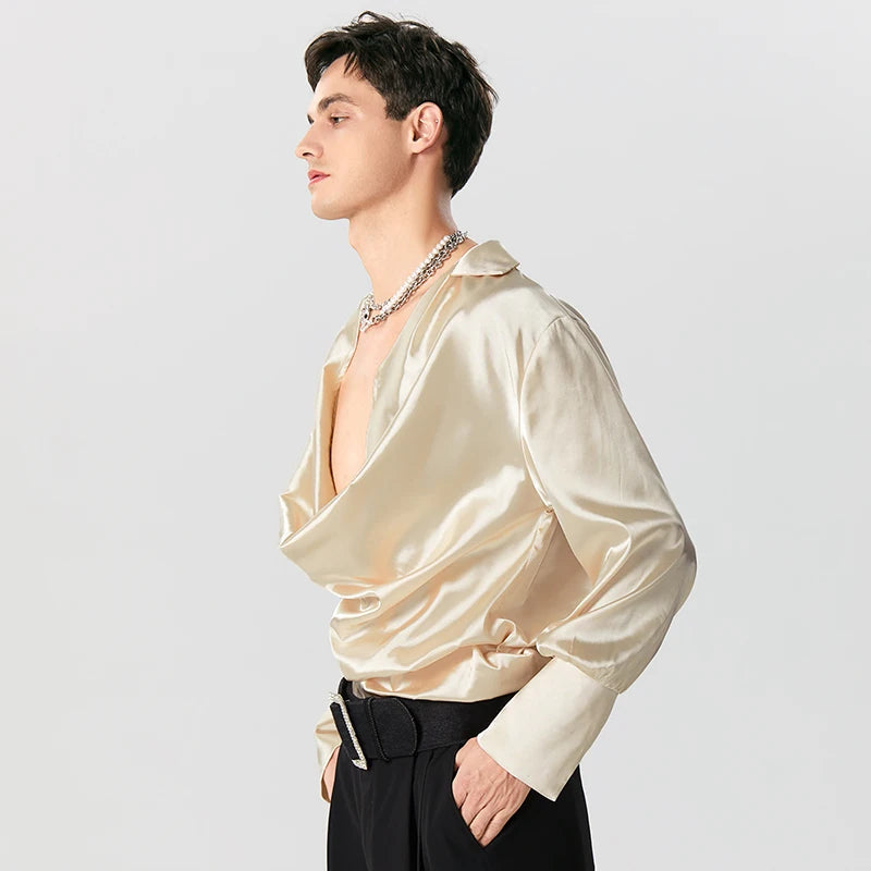 Satin Cowl Neck Shirt Satin Cowl Neck Shirt