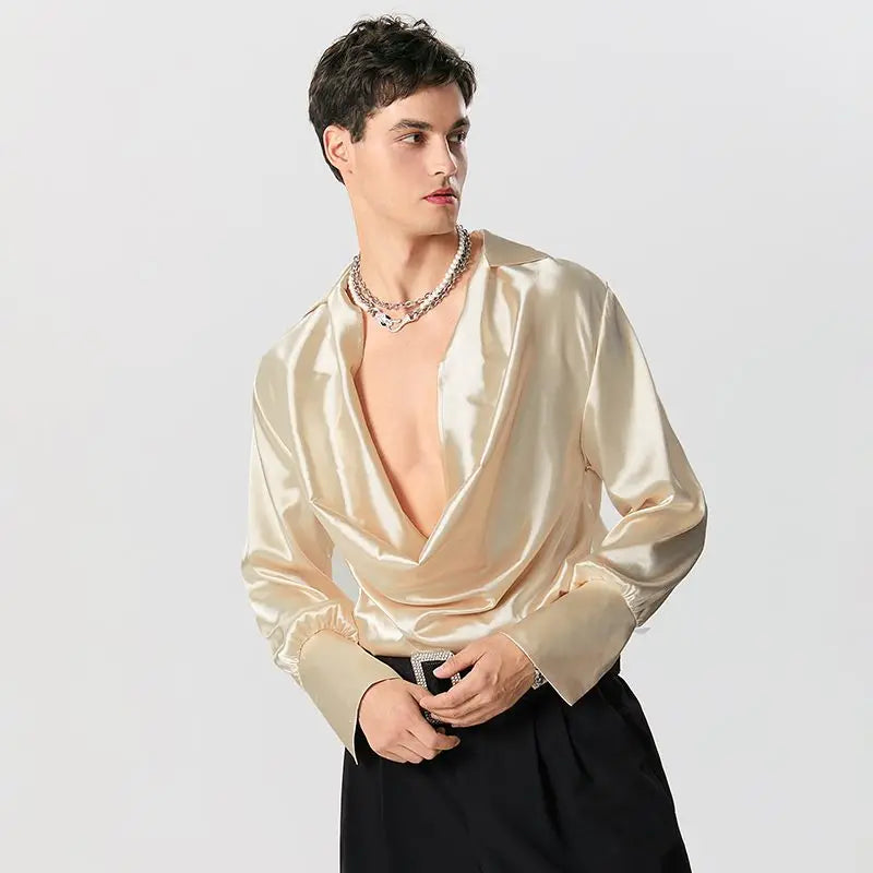 Satin Cowl Neck Shirt Satin Cowl Neck Shirt