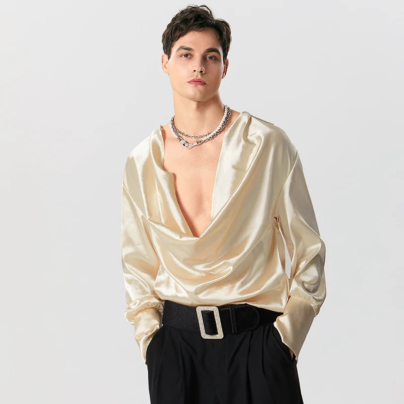 Satin Cowl Neck Shirt Satin Cowl Neck Shirt