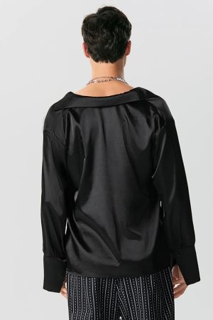 Satin Cowl Neck Shirt