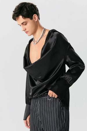 Satin Cowl Neck Shirt