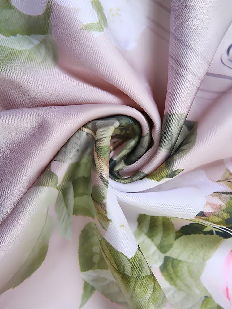 Satin Floral Midi Dress Satin Floral Midi Dress