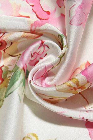 Satin Floral Pencil Maxi Dress