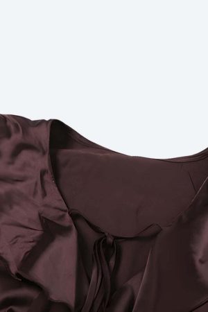 Satin Ruffled Mini Dress