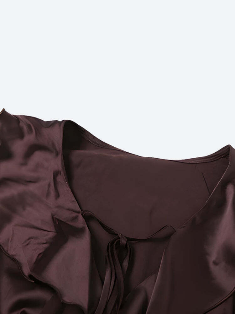 Satin Ruffled Mini Dress Satin Ruffled Mini Dress